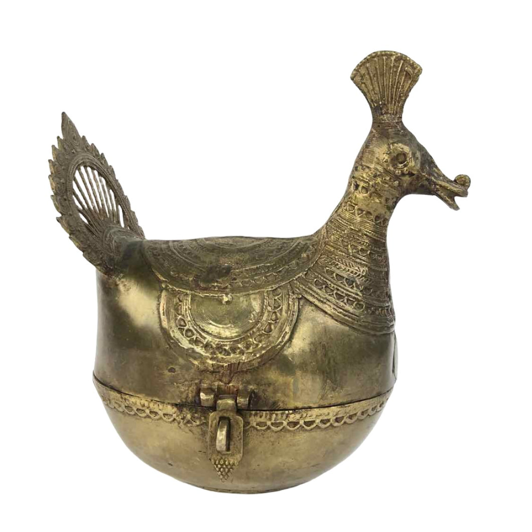 Indian Dhokra Peacock Box