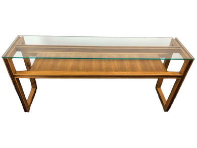 Floating Glass Wooden Sofa Table