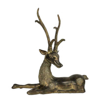Load image into Gallery viewer, Large Sitting Brass Reindeer