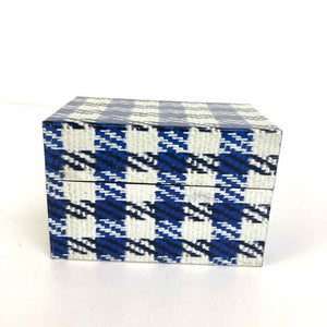 Blue Plaid Metal Box