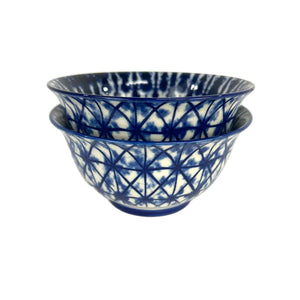 Indigo Batik Porcelain Bowls