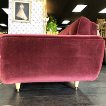Load image into Gallery viewer, Modern Maroon Velvet Sofa