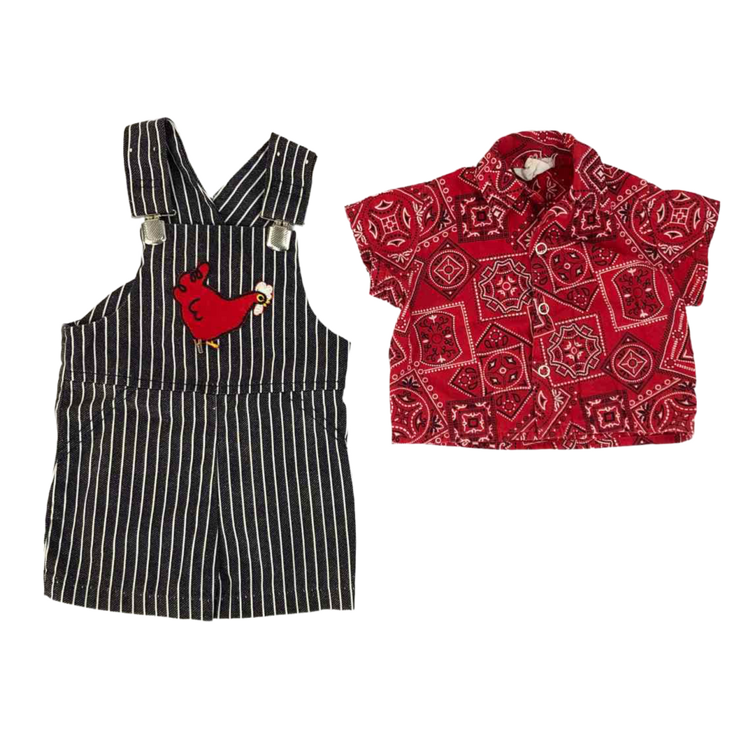 Chicken Farm Overalls Set