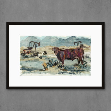 Dolan Geiman Signed Print Longhorn (Pumpjack King)