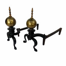 Load image into Gallery viewer, Brass &amp; Iron Andirons