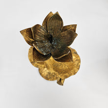 Load image into Gallery viewer, Gold Metal Lotus Candleholder