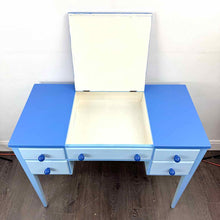 Load image into Gallery viewer, Blue Vanity Desk