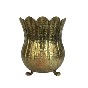 Hammered Brass Planter