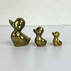Cute Brass Duck Family