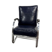 Load image into Gallery viewer, Chrome &amp; Navy 1930s Chair