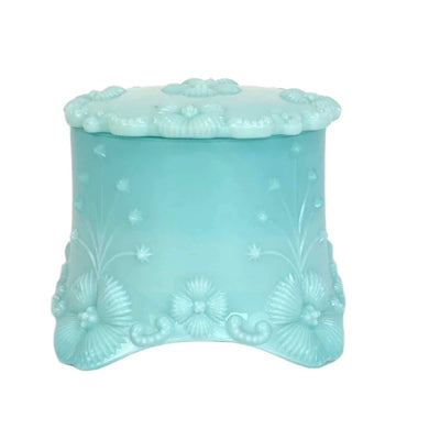 Aqua Milk Glass Stash Jar