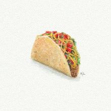 Load image into Gallery viewer, Taco Miniature Watercolor Print