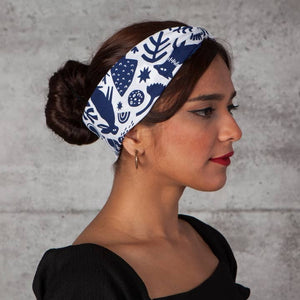 Navy & White Timber Bandana