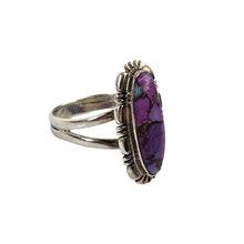 Load image into Gallery viewer, Purple Turquoise Sterling Ring