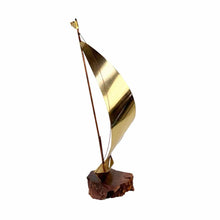 Load image into Gallery viewer, Brass Sailboat Sculpture