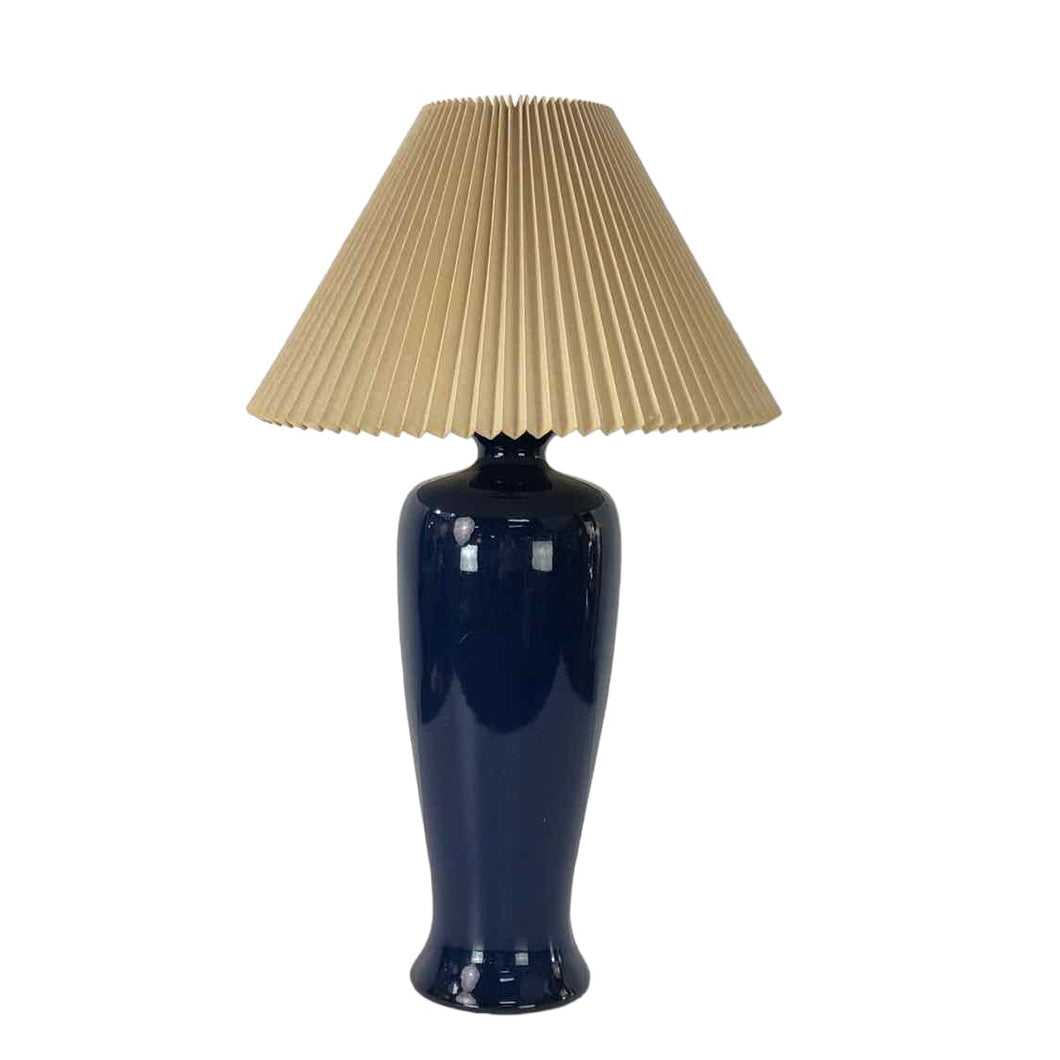 Dark Blue Pottery Lamp