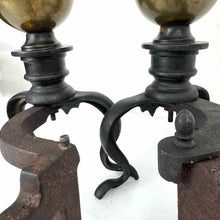 Load image into Gallery viewer, Brass &amp; Iron Andirons