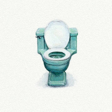 Toilet Miniature Watercolor Print