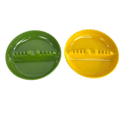 Green & Yellow Melamine Ashtrays