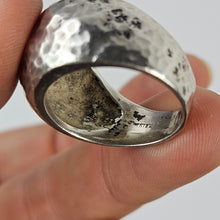 Load image into Gallery viewer, Hammered Sterling Dome Ring