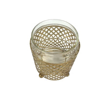 Load image into Gallery viewer, Gold Metal &amp; Glass Cup