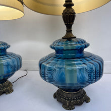 Load image into Gallery viewer, Huge Blue Glass Lamps