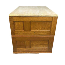 Load image into Gallery viewer, Tiger Oak &amp; Travertine Console