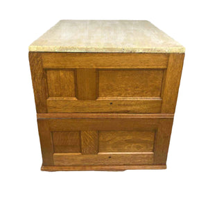 Tiger Oak & Travertine Console