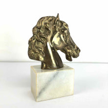 Load image into Gallery viewer, Brass Horse Head on Marble