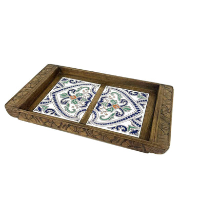 Mexican Tile Wooden Tray