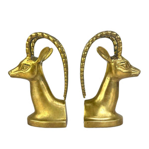Brass Antelope Bookends