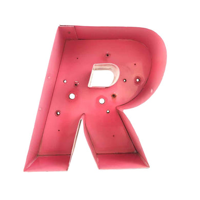 Pink Metal Sign Letter R