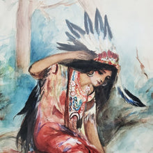 Load image into Gallery viewer, Native American Woman Painting