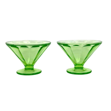 Uranium Glass Parfait Cups