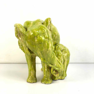 Green Plaster Elephants