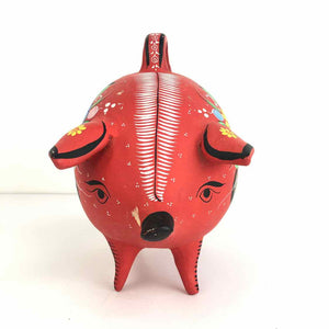 Red Pottery Piggy Bank