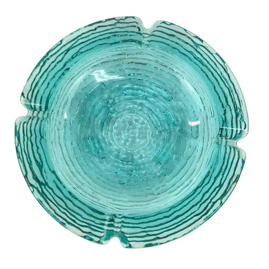 Textured Teal Glass Ashtray