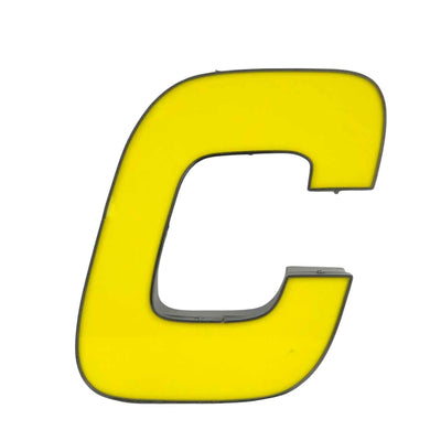 Italic Yellow Sign Letter C