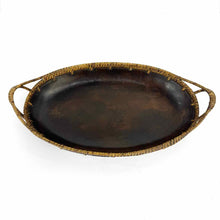 Load image into Gallery viewer, Carved Wood &amp; Wicker Bowl