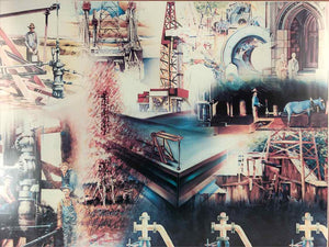 Oil & Gas Collage Watercolor Print