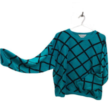 Load image into Gallery viewer, Teal &amp; Black Velour Sweatshirt