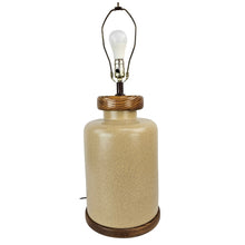 Load image into Gallery viewer, Modern Pottery &amp; Oak Lamp