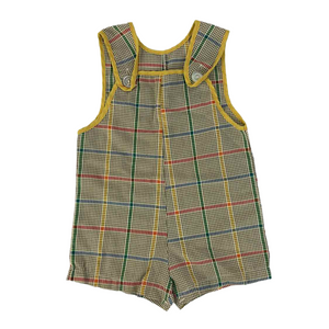 Plaid Overalls Romper