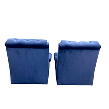 Load image into Gallery viewer, Blue Velvet Chairs &amp; Ottomans