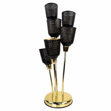 Load image into Gallery viewer, Black &amp; Gold Flowers Lamp