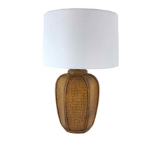 Load image into Gallery viewer, Faux Bamboo Basket Lamp