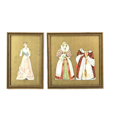 Antique Framed Paper Dolls