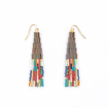 Load image into Gallery viewer, Beaded Abstract Fringe Earrings