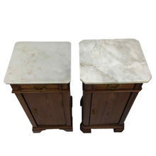 Load image into Gallery viewer, Tall Wood &amp; Marble Nightstands