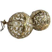 Load image into Gallery viewer, Ornate Brass Swag Globe Pendants